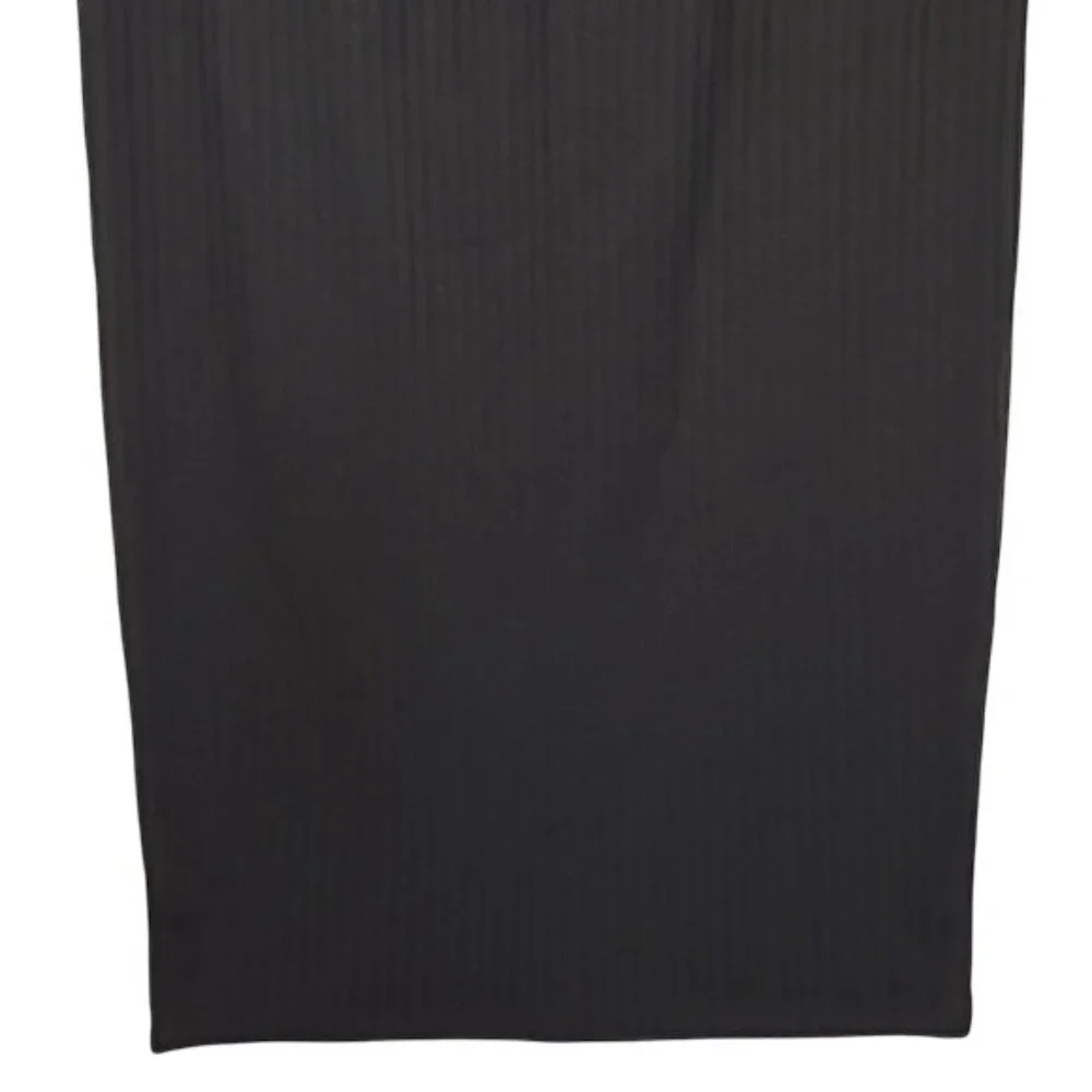 Avec Les Filles Ribbed Midi Skirt Medium New Black Designer Comfort Office